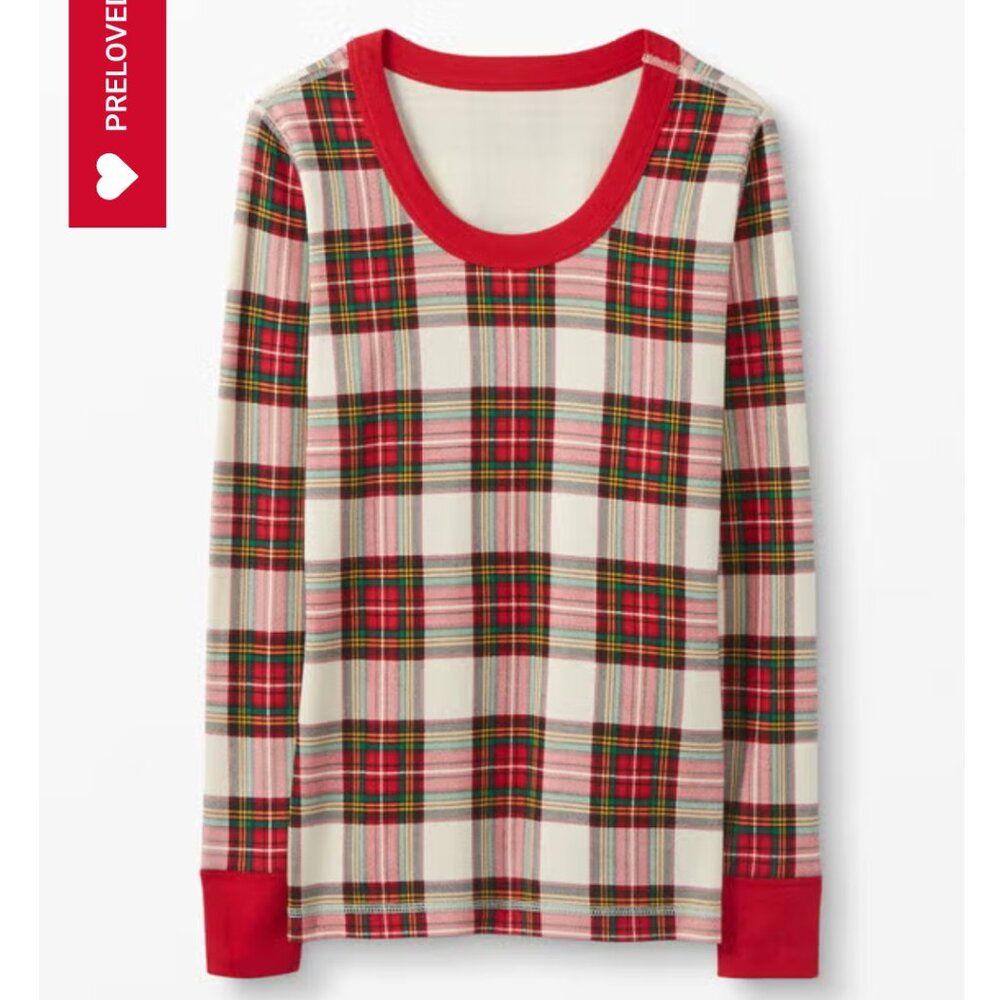 ⭐ Hanna Andersson holiday plaid PJ Pajama top size Medium